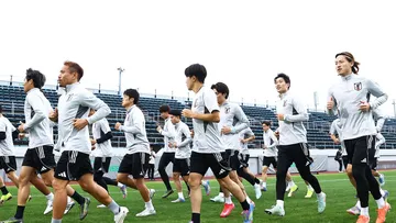 Timnas Jepang latihan jelang lawan Indonesia/X JFA Samurai Blue.