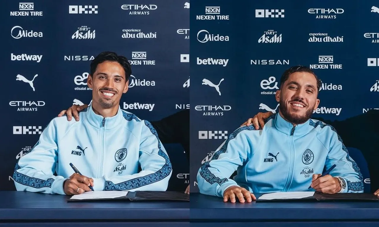 Dua rekrutan anyar Manchester City, Tijjani Reijnders dan Rayan Cherki. (Foto: Instagram/mancity)