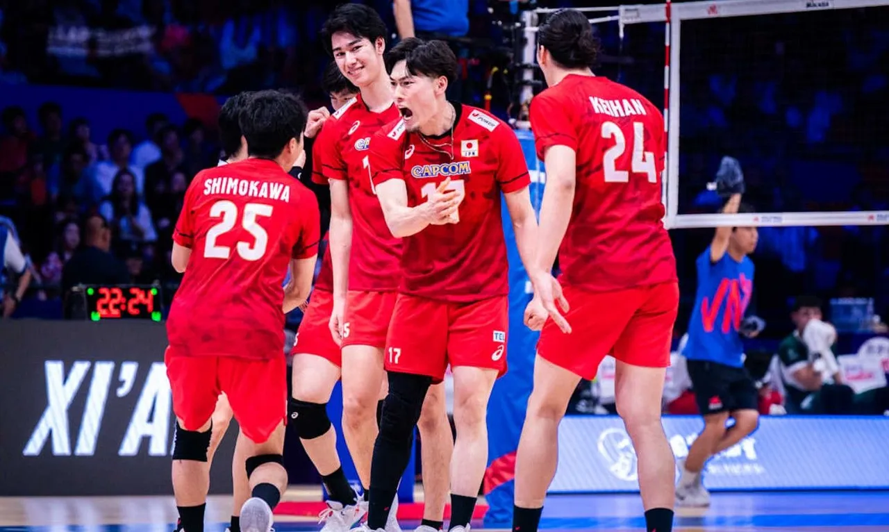 Pemain Timnas Voli Putra Jepang di VNL 2025/foto: Volleyball World