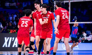 Pemain Timnas Voli Putra Jepang di VNL 2025/foto: Volleyball World