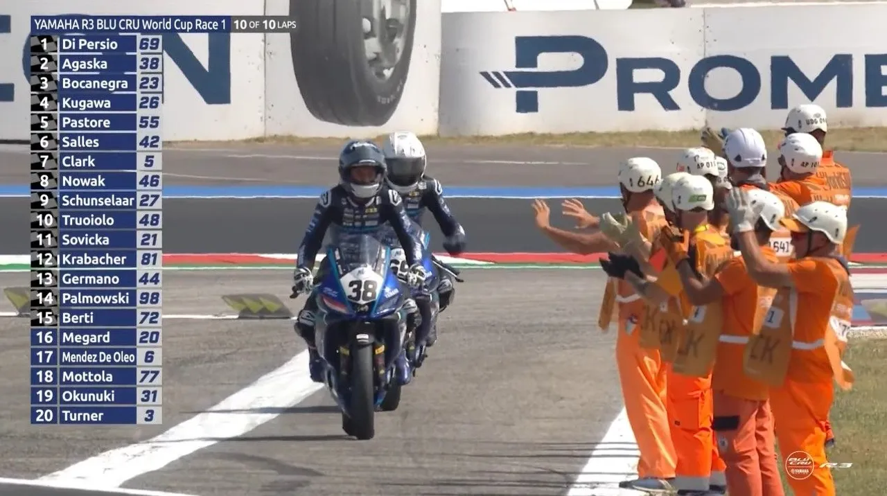 Arai Agaska raih podium di race 1 R3 bLU cRU seri kedua di Italia/foto: Youtube Yamaha Racing