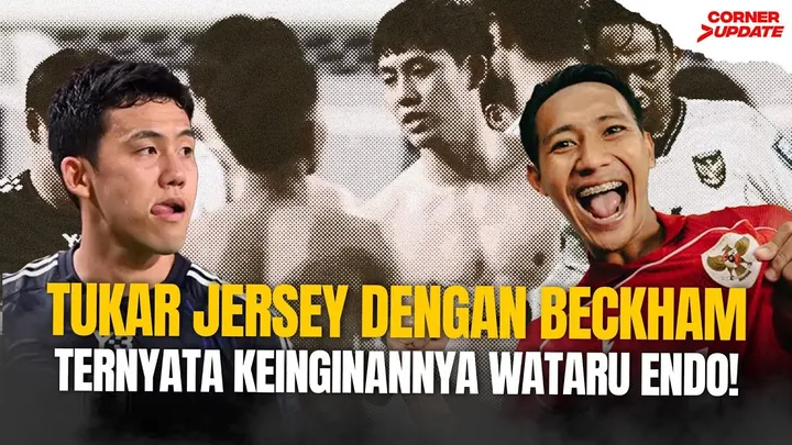 Beckham Putra tukar jersey dengan bintang Timnas Jepang dan Liverpool, Wataru Endo/foto: SportCorner.id