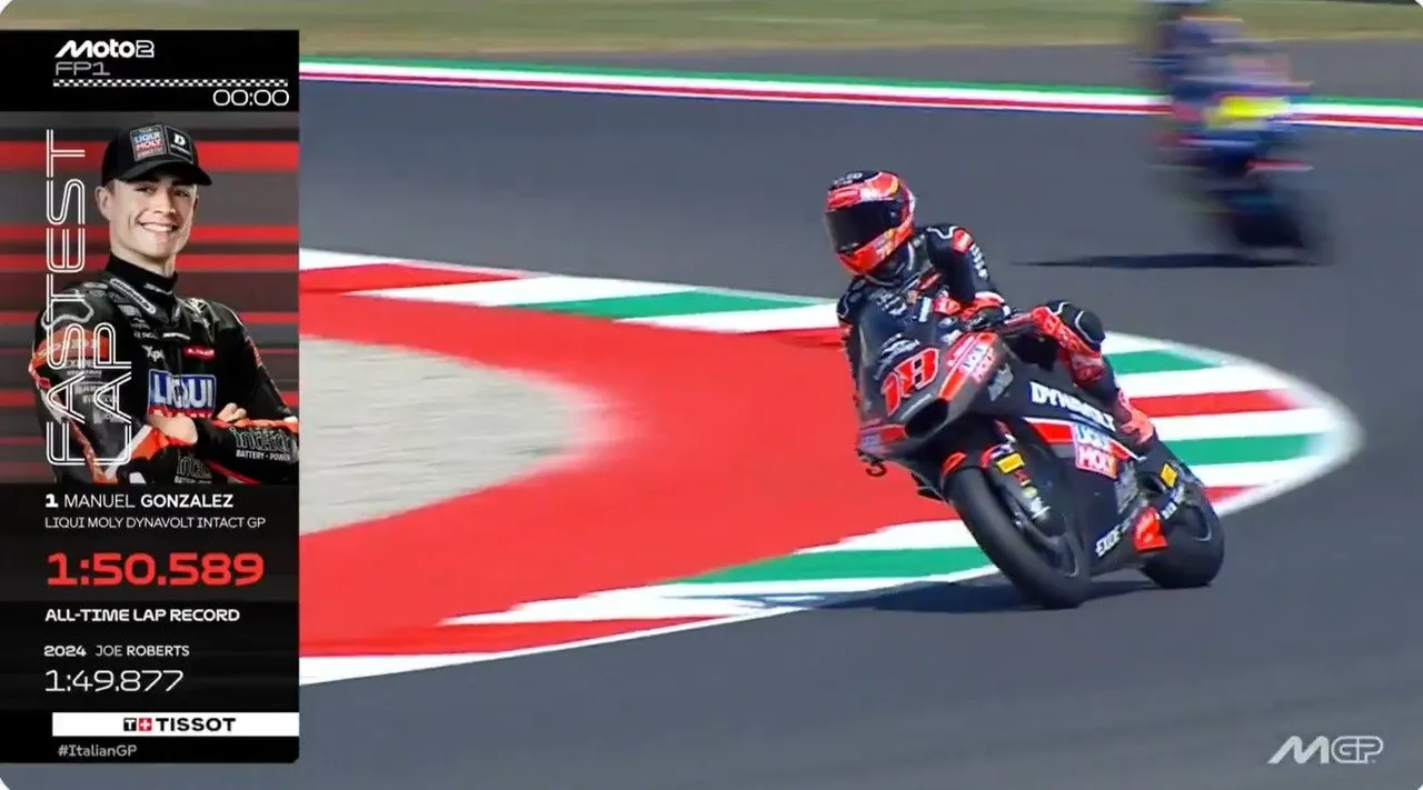 Manuel Gonzalez jadi yang tercepat di sesi FP1 Moto2 Italia di Sirkuit Mugello/foto: X @MotoGP