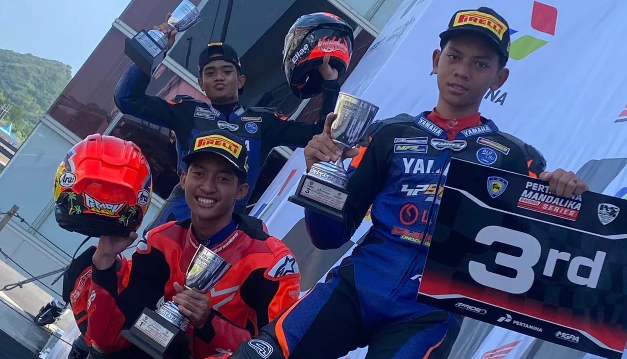 Podium race 1 National Sport 250cc Mandalika Racing Series seri kedua/foto: Ofisial Mandalika Racing Series