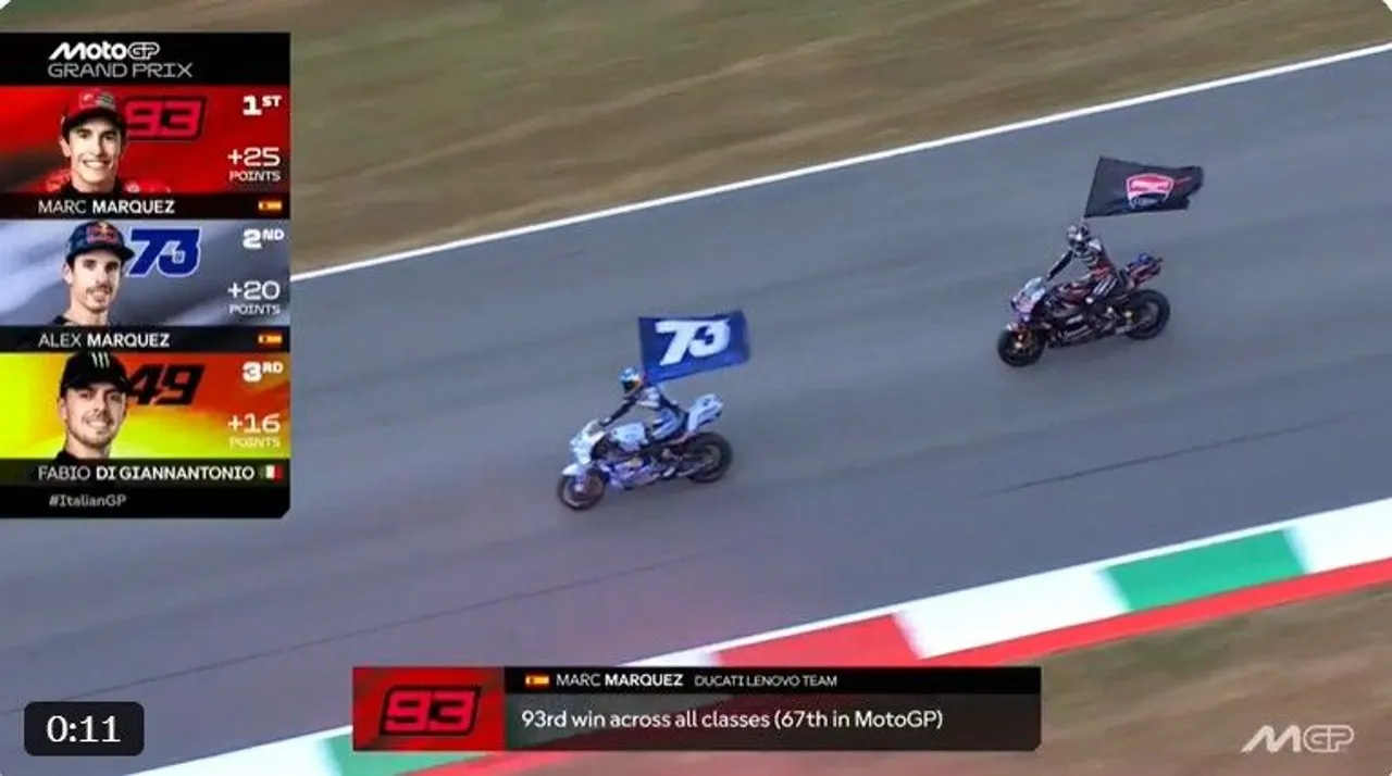 Marc Marquez dan Alex Marquez berjaya di Sirkuit Mugello, Italia/foto: Ofisial X @MotoGP