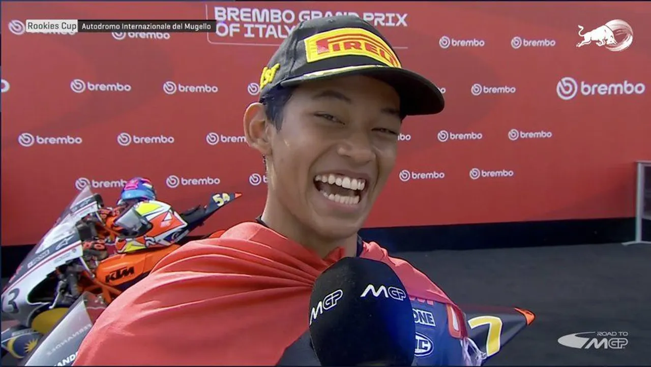 Veda Ega Pratama back to back raih kemenangan di Red Bull Rookies Cup 2025 seri Mugello/foto: Red Bull Rookies Cup