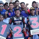Murobbil Vitoni dan dua pembalap Yamaha lainnya naik podium di Mandalika Racing Series 2025/foto: Ofisial Mandalika Racing Series