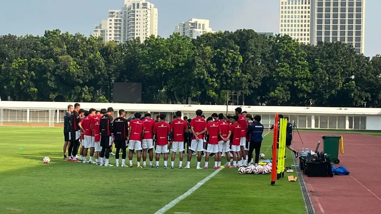 Latihan Timnas Indonesia U-23 2025/SportCorner Muhammad Nurhendra Saputra.
