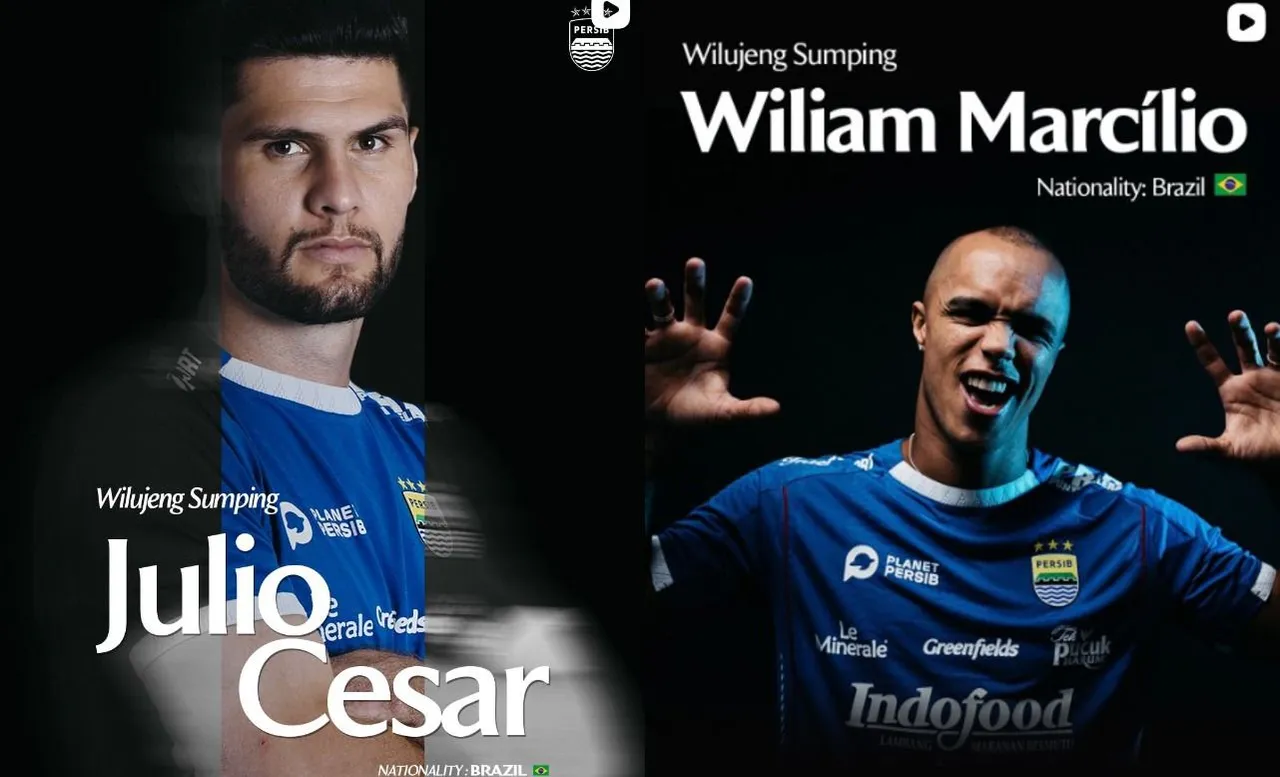 Julio Cesar dan Wiliam Marcilio, pemain baru Persib Bandung/foto: IG Persib Bandung