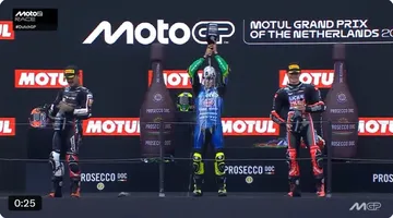 Podium Moto2 2025 seri Belanda di Sirkuit Assen/foto: Ofisial X @MotoGP