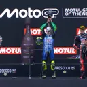 Podium Moto2 2025 seri Belanda di Sirkuit Assen/foto: Ofisial X @MotoGP