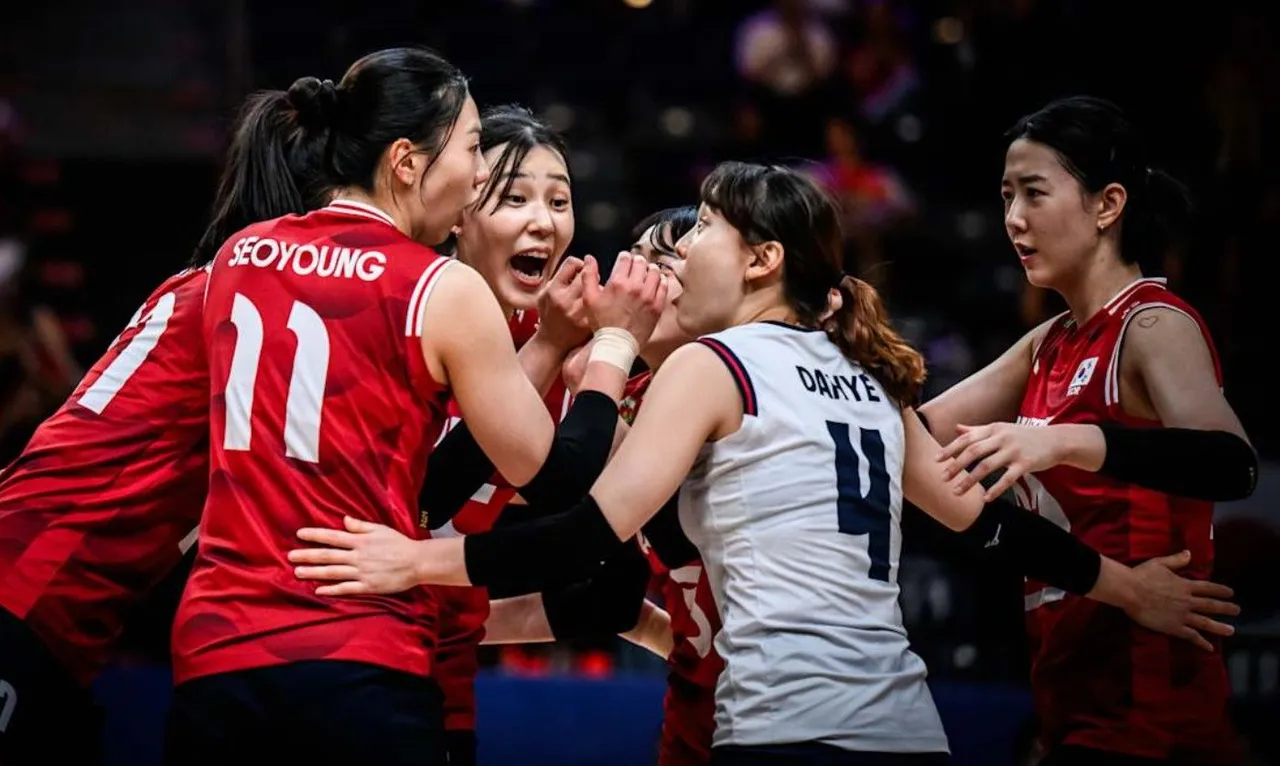 Korea Selatan berpotensi terdegradasi dari VNL 2026 jika finis di dasar klasemen akhir pada musim ini/foto: Volleyball World