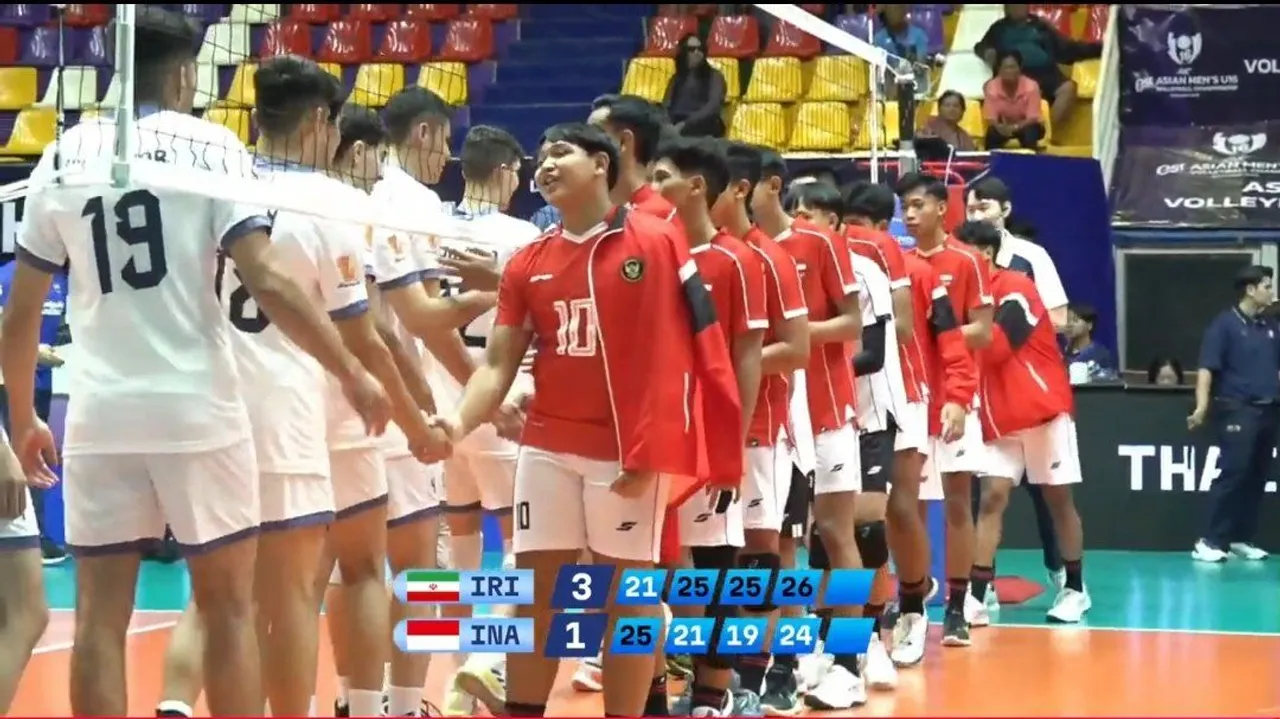 Timnas Voli Putra Indonesia U-16 kalah 1-3 lawan Iran di AVC U-16 Championship 2025/foto: AVC