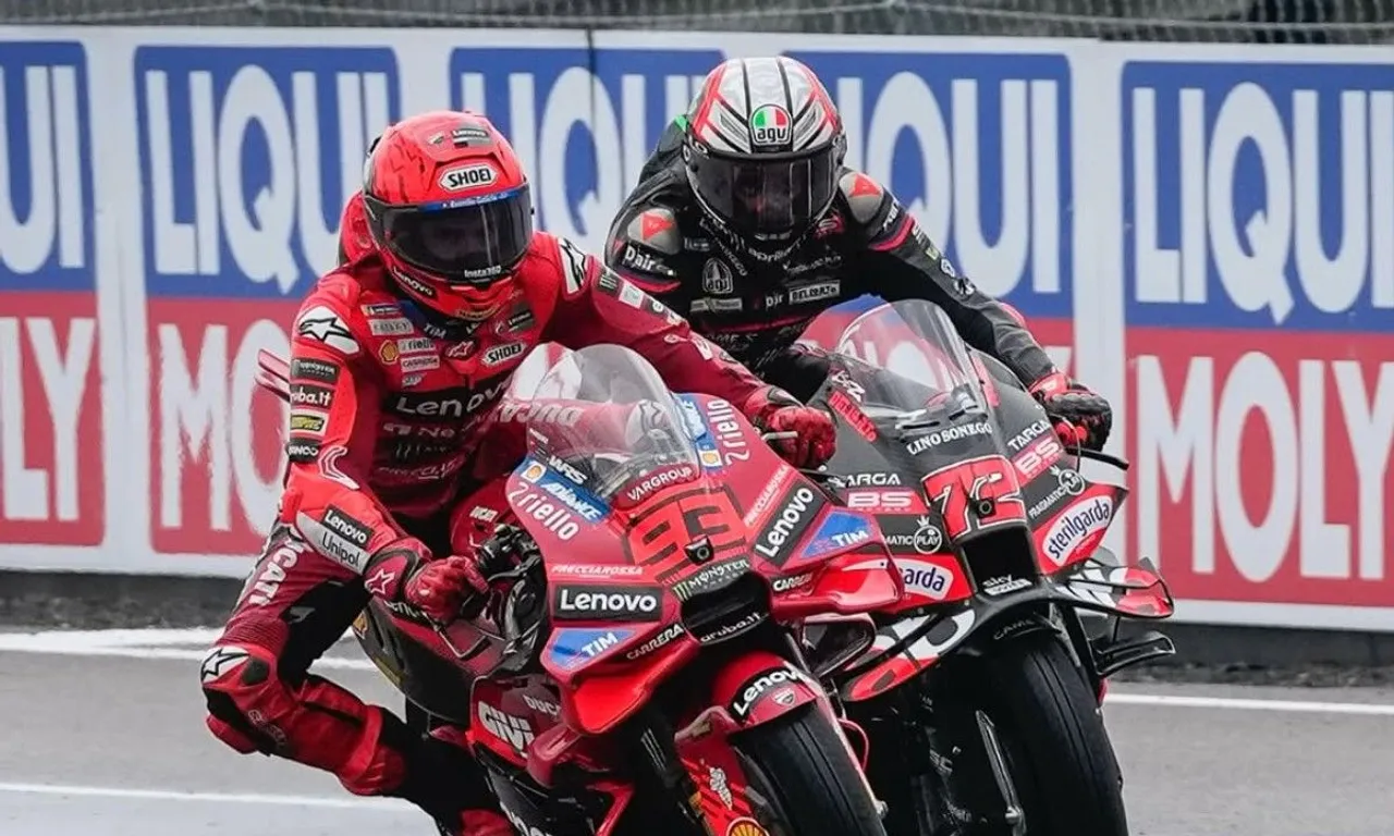 Momen Marc Marquez dan Marco Bezzecchi di MotoGP 2025 Jerman. (Foto: Instagram/motogp)