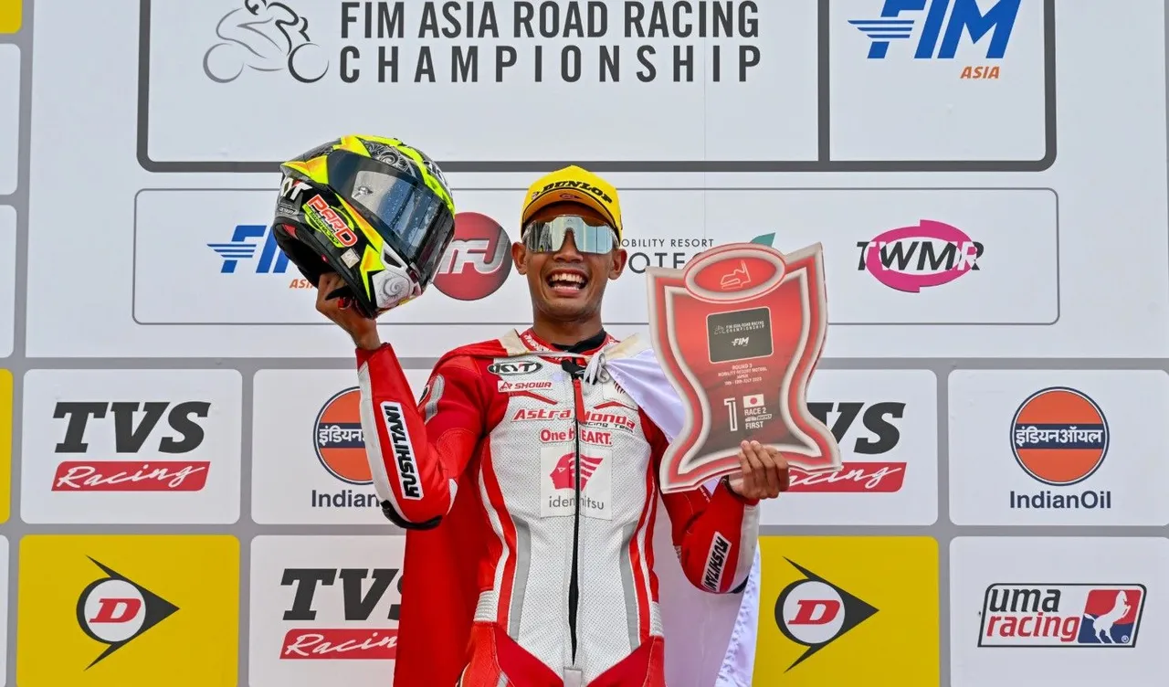 Mohammad Adenanta Putra sukses rebut podium tertinggi di kelas SS600 ARRC 2025 seri Jepang/foto: Ofisial ARRC