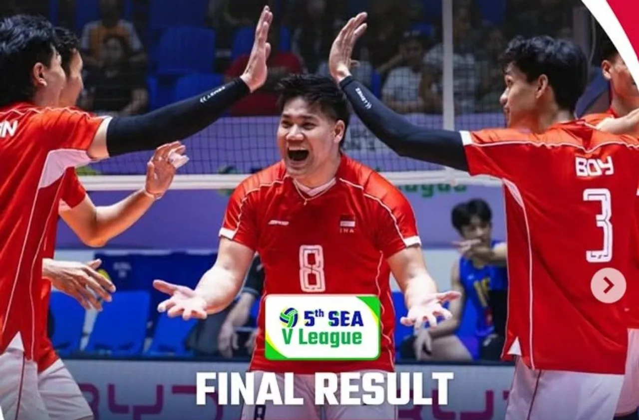 Indonesia finis sebagai runner-up SEA V.League 2025 putra leg pertama/foto: IG Moji Sport