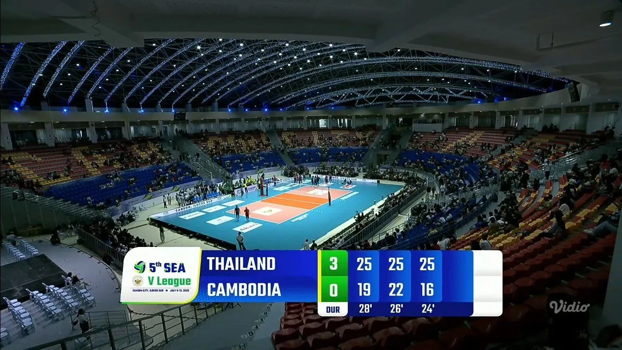 Thailand menang 3-0 atas Kamboja di SEA V.League 2025 Putra leg pertama/foto: Vidio
