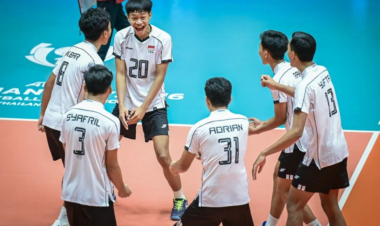 Timnas Voli Putra Indonesia U-16 lolos ke 8 besar AVC U-16 Volleyball Championship 2025/foto: Ofisial AVC
