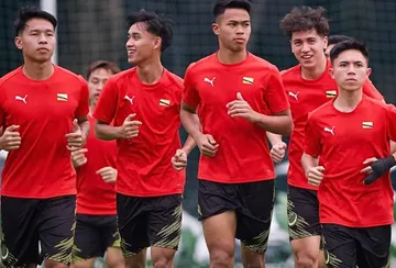 Pemain Timnas Brunei Darussalam U-23 sedang berlatih jelang Piala AFF U-23 2025/foto: Ofisial FA Brunei Darussalam