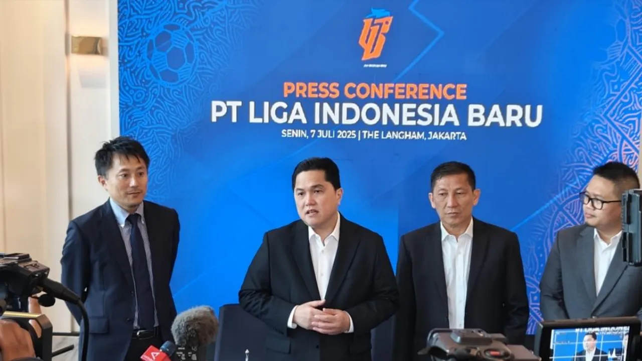 Erick Thohir saat menghadiri RUPS Liga 1/LIB
