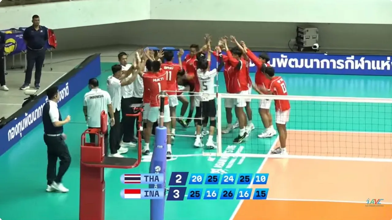 Timnas Voli Putra Indonesia U-16 menang 3-2 atas Thailand di AVC U-16 Championship 2025/foto: Youtube AVC