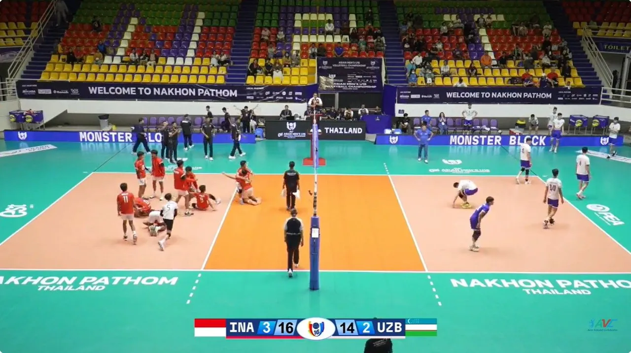 Timnas Voli Putra Indonesia U-16 menang 3-2 atas Uzbekistan di perebutan peringkat 5 AVC U-16 Championship 2025/foto: Youtube AVC