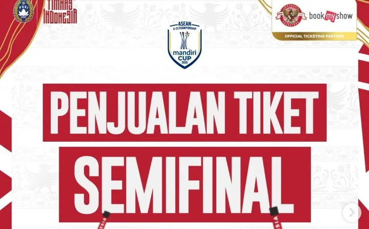 Tiket pertandingan Piala AFF U-23 2025 babak semifinal boleh dibeli satuan/foto: IG Kita Garuda
