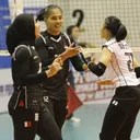Timnas Voli Putri Indonesia U-21 vs Timnas Voli Putri Indonesia Senior di Moji Volley Cup 2025/foto: Moji