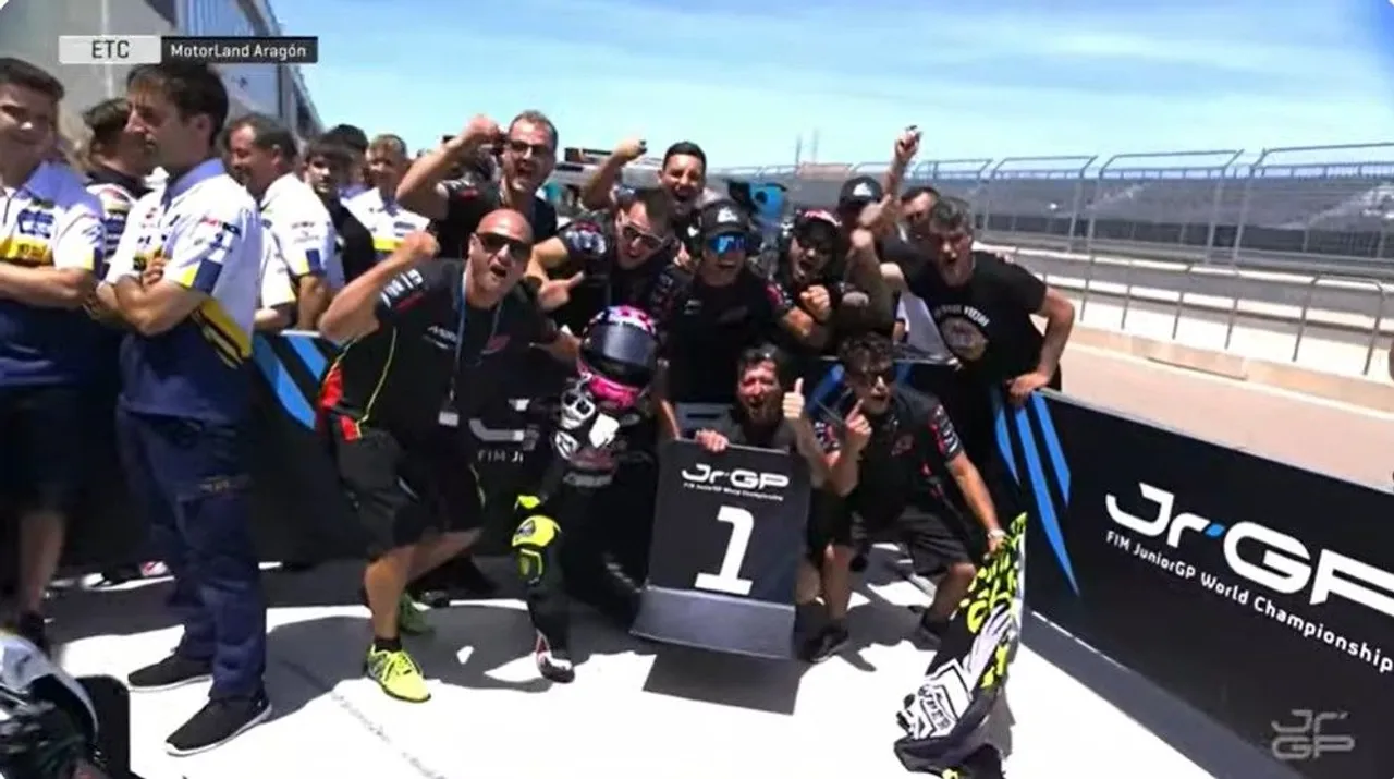 Fernando Bujosa menangi balapan European Talent Cup 2025 seri Aragon/foto: Youtube JuniorGP