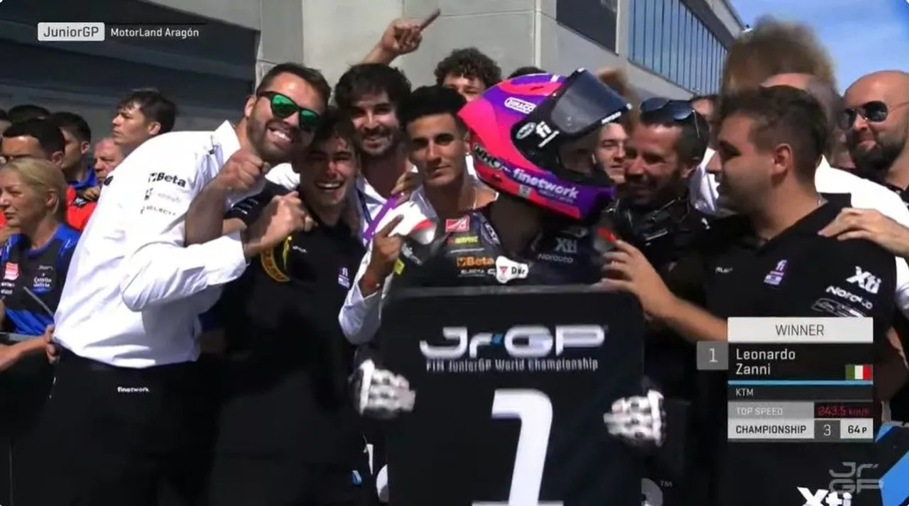 Leonardo Zanni menangi race 1 JuniorGP 2025 seri Aragon/foto: Youtube JuniorGP