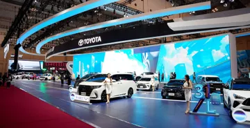 Booth Toyota di GIIAS 2025, ICE BSD City, Tangerang. (TAM)