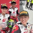 badly ayatullah bersama ryota dan seiryu.jpg - Badly Ayatullah bersama dengan duo pembalap Jepang, Ryota Ogiwara dan Seiryu Ikegami/foto: Ofisial Asia Talent Cup