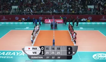 Timnas Voli Putri Indonesia U-21 kalah 0-3 lawan Vietnam di FIVB Volleyball Women's U-21 World Championship 2025/foto: Moji
