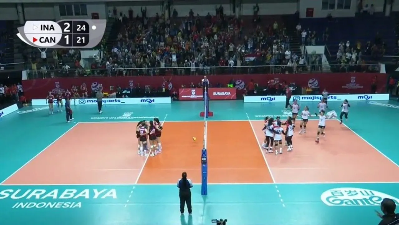 Timnas Voli Putri Indonesia U-21 raih kemenangan pertama di FIVB U-21 World Championship 2025/foto: Moji TV