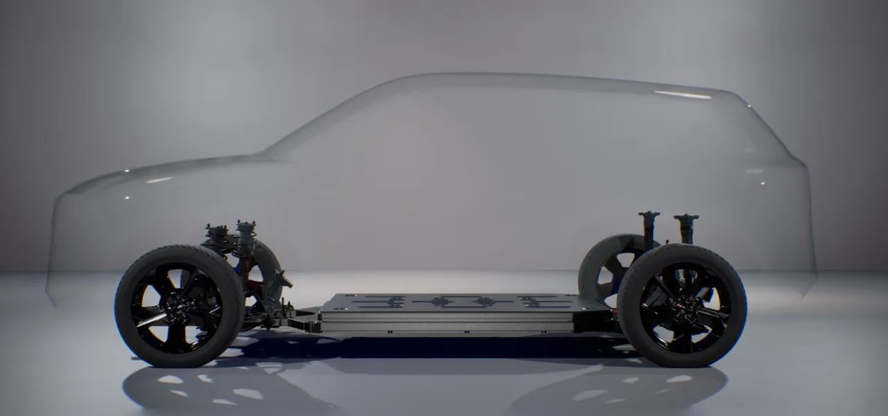 Platform EV Mazda berdesain skateboard. (Mazda)