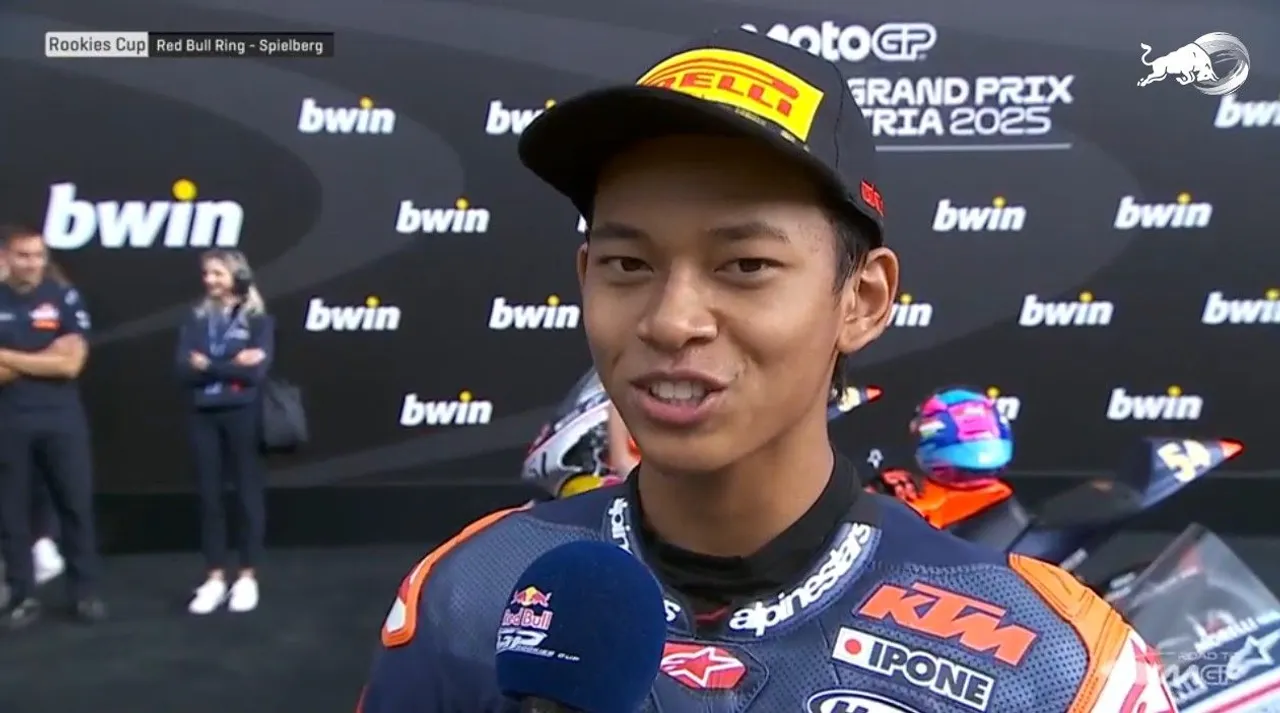 Veda Ega Pratama finis di posisi 2 pada race 1 dan race 2 Red Bull Rookies Cup 2025 Austria/foto: Red Bull Rookies Cup