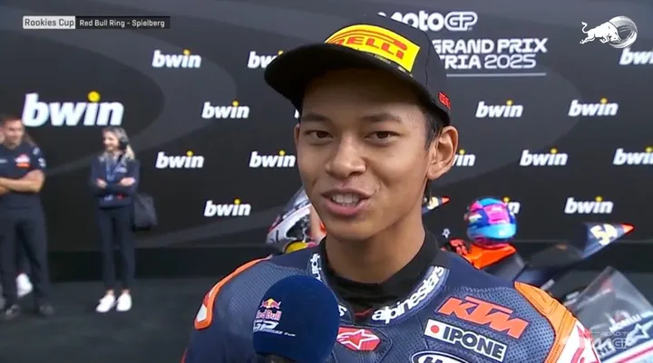 Veda Ega Pratama finis di posisi 2 pada race 1 dan race 2 Red Bull Rookies Cup 2025 Austria/foto: Red Bull Rookies Cup