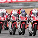 Bintang Pranata Sukma (No 13) melesat untuk kembali meraih podium pada ajang Thailand Talent Cup Seri Ke-3 di Chang International Circuit, Buriram. (AHM)
