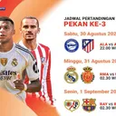 Jadwal pertandingan jornada ketiga La Liga 2025/2026. (Vidio.com)
