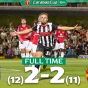 Manchester United tersingkir dari Piala Liga Inggris atau Carabao Cup 2025/2026 usai kalah adu penalti lawan Grimsby Town/foto: Instagram EFLUSA