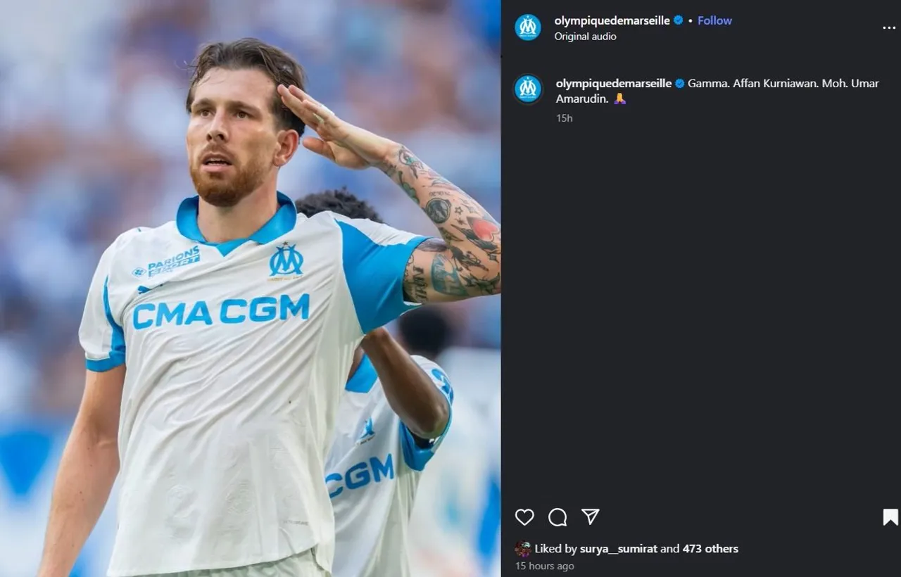 Unggahan tim Ligeu 1, Olympique Marseille/Instagram