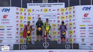 Tiga pembalap Indonesia rebut podium di race 1 UB150 ARRC 2025 seri Mandalika/foto: Asia Road Racing