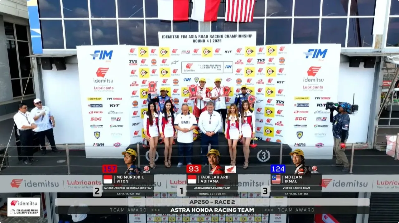 Fadillah Arbi Aditama raih podium pertama di race 2 ARRC 2025 seri Mandalika/foto: Asia Road Racing