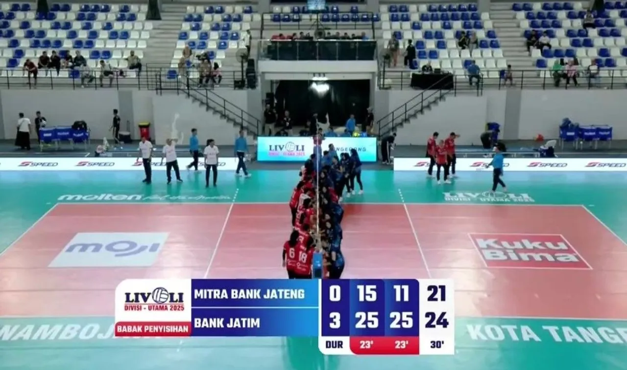 Surabaya Bank Jatim menang 3-0 atas Mitra Bank Jateng di Livoli Divisi Utama 2025/foto: Vidio