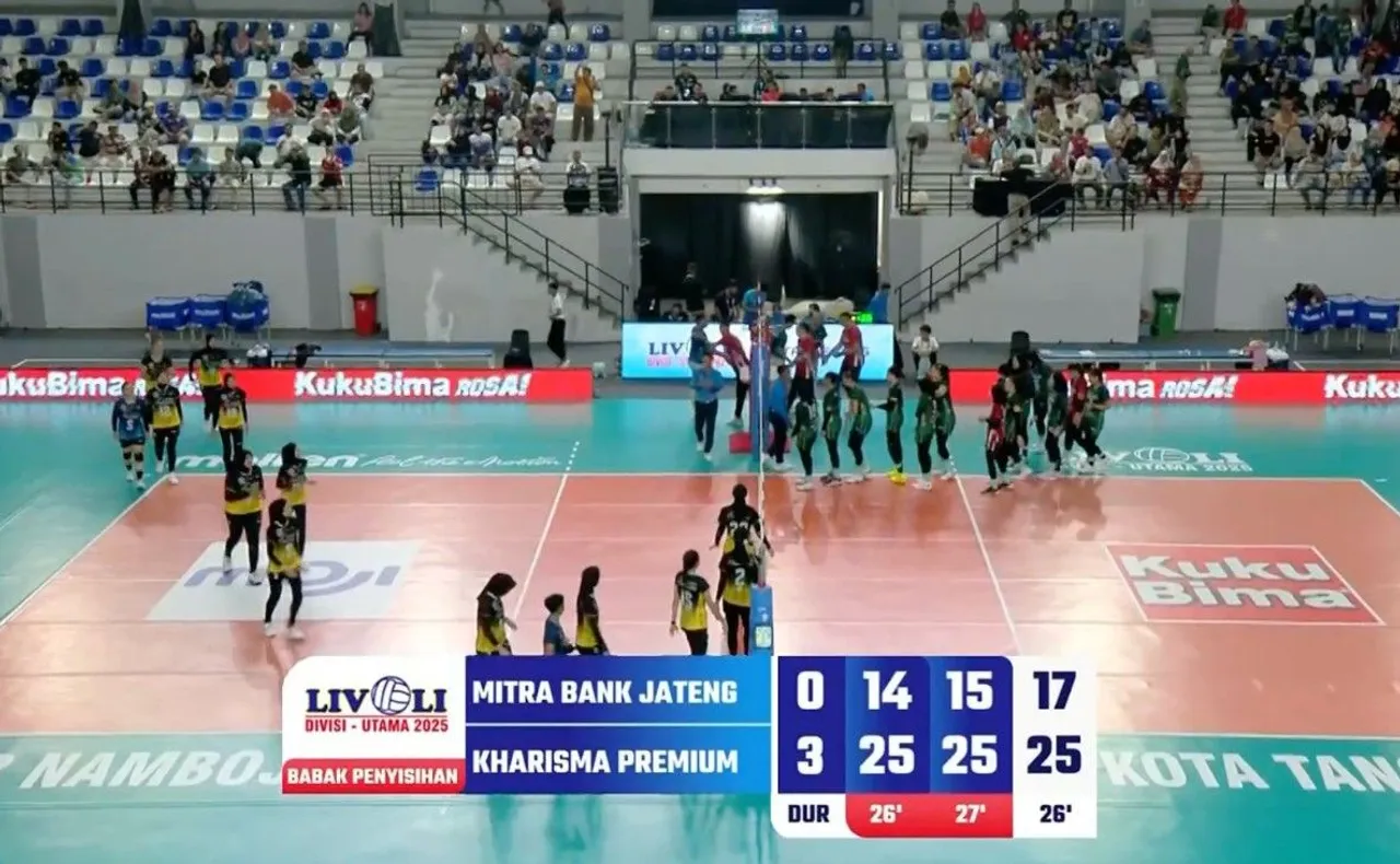 Kharisma Premium Bandung menang 3-0 atas Mitra Bank Jateng/foto: Vidio