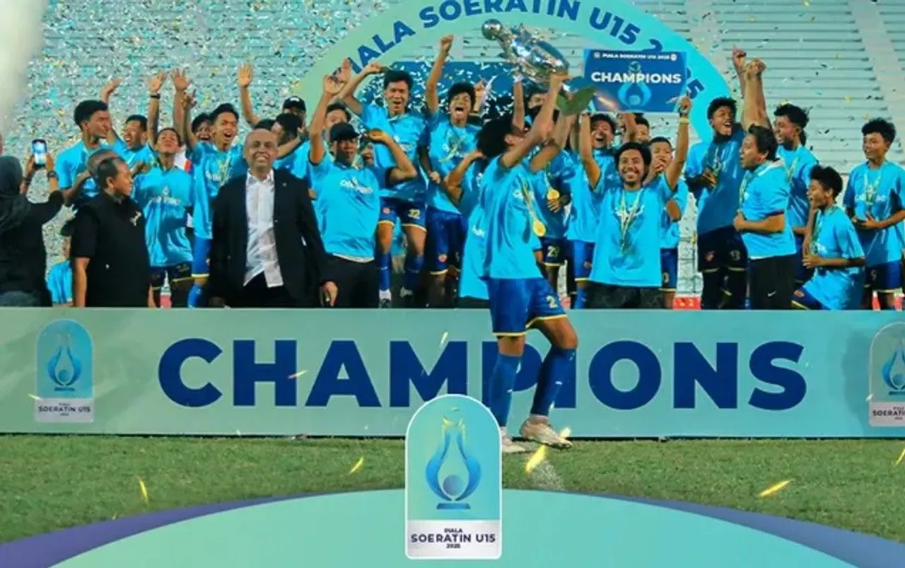 SSB Bimba AIUEO juara Piala Soeratin U-15 2025 putaran nasional/foto: PSSI