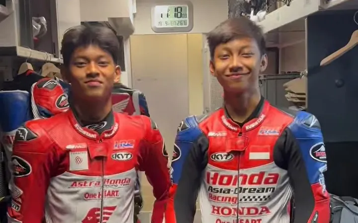 Veda Ega Pratama dan Kiandra Ramadhipa di JuniorGP 2025/foto: Astra Honda Racing Team