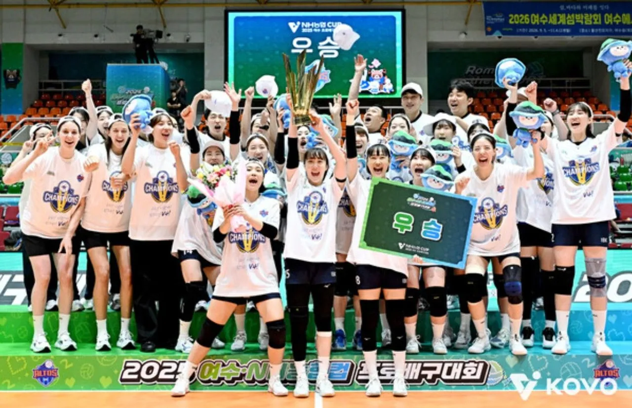 IBK Altos juara KOVO Cup 2025 usai menang 3-1 atas Expressway Hi-Pass/foto: KOVO