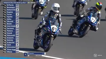 Alessandro Di Persio menangi race 1 R3 bLU cRU World Cup 2025 seri Portugal/foto: Youtube Yamaha Racing