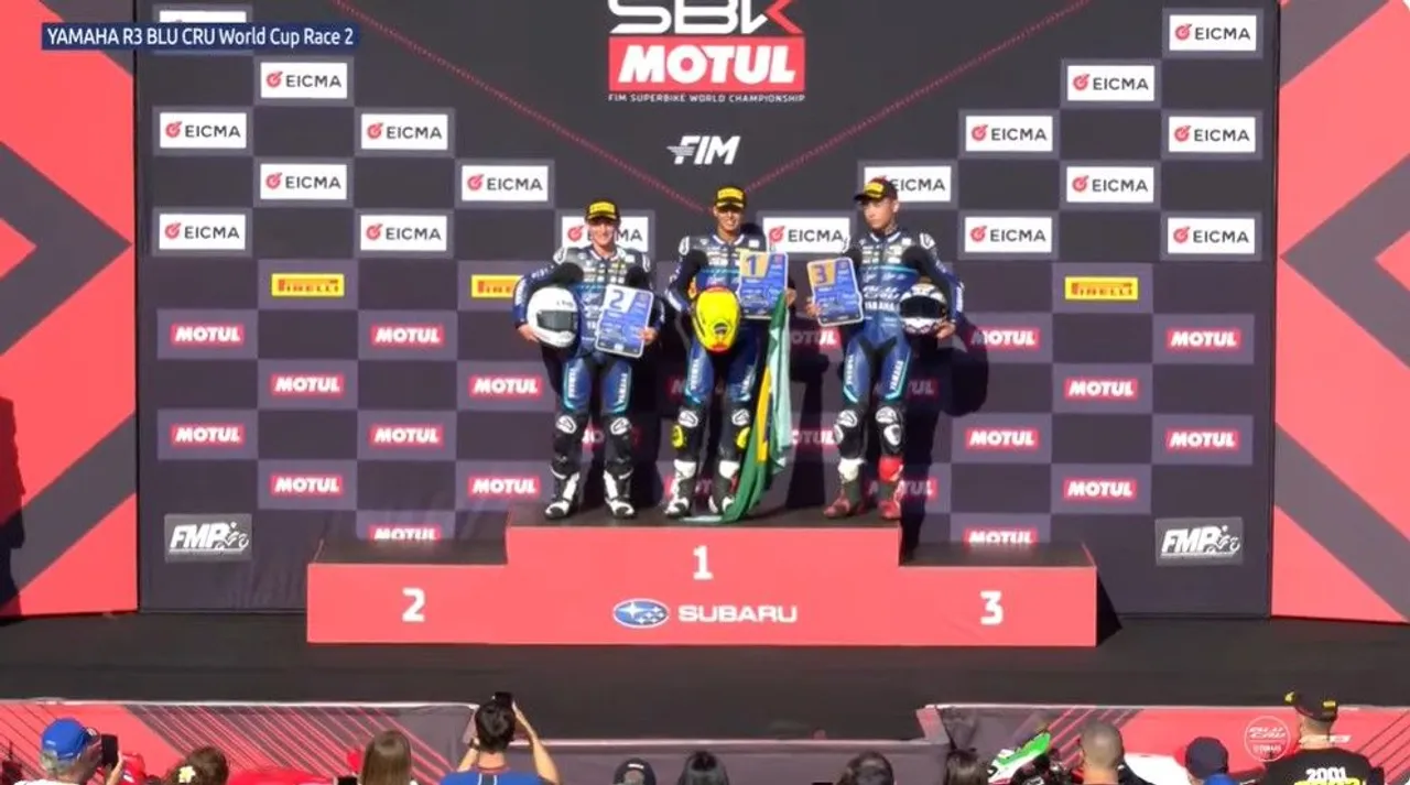 Aymon Bocanegra memenangi race 2 R3 bLU cRU World Cup 2025 seri Portugal/foto: Youtube Yamaha Racing